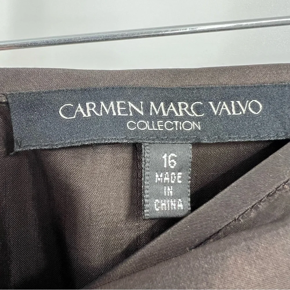 Carmen Marc Valvo 2 Piece MOTB Elegant Evening Wedding Attire Brown 16 - Picture 10 of 14